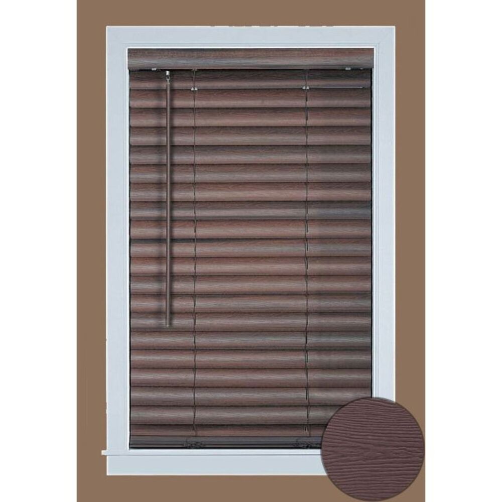 64 x 23 in. Cordless Vinyl Light Filtering Window Venetian Blind, Mahogany